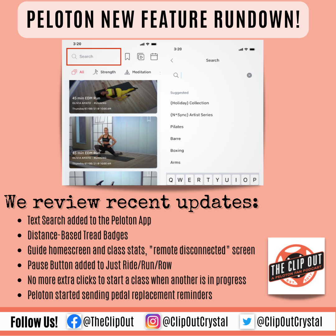 Text Search now available in the Peloton App, Plus More Updates