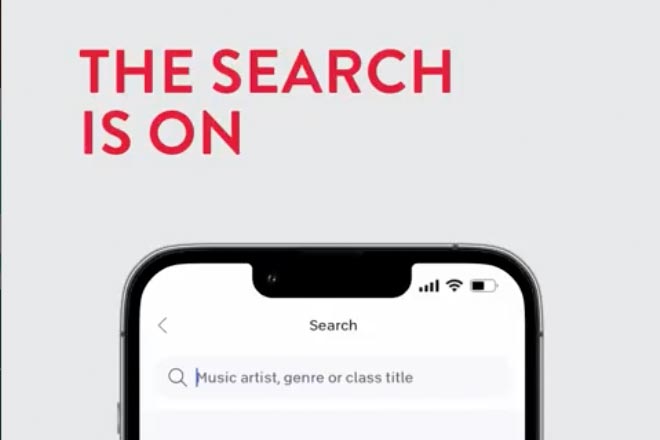 Phone app featuring search bar