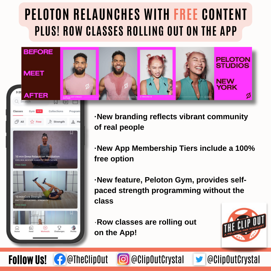 Peloton Relaunches With Free Content And Row Classes On App 