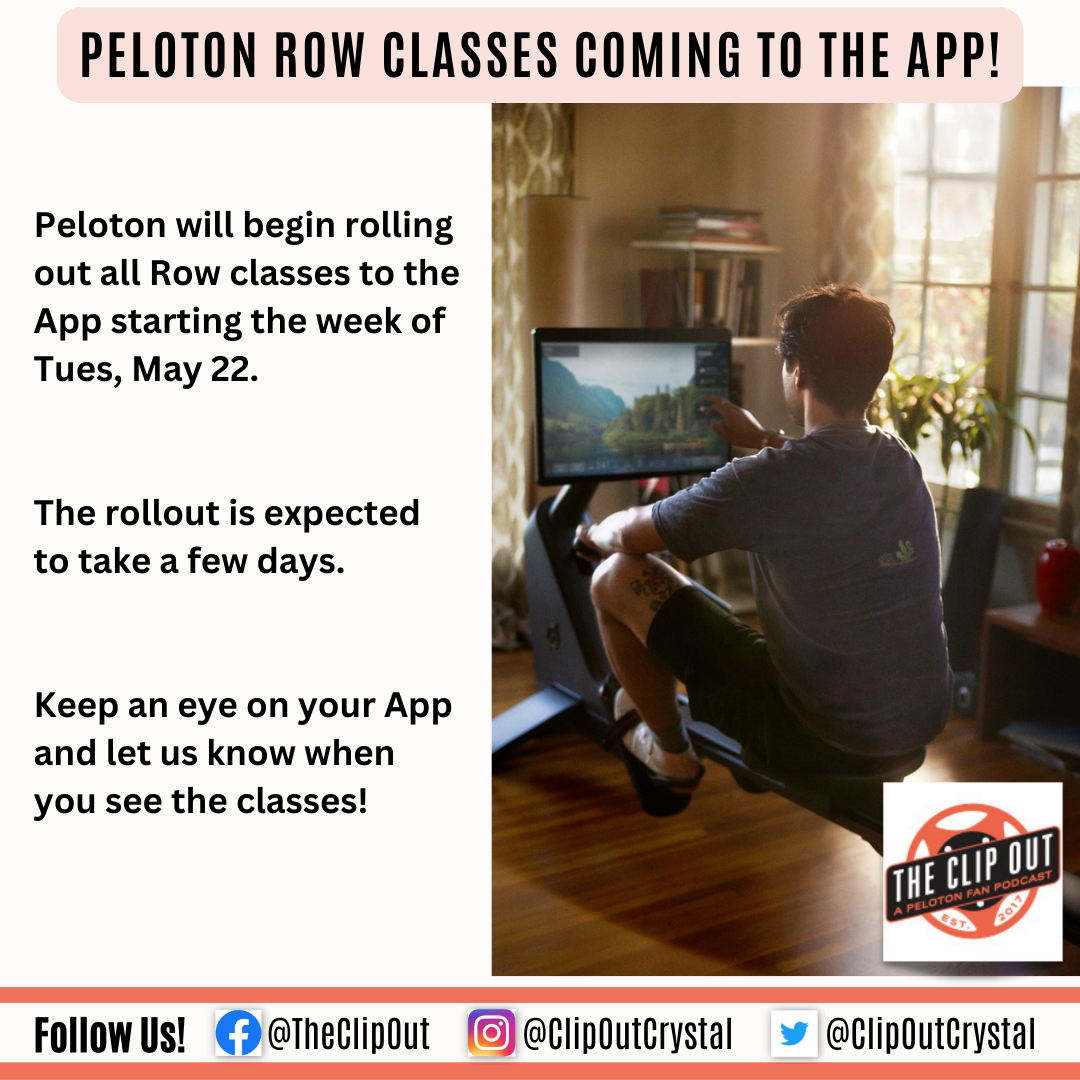 Peloton Row classes coming to the App The Clip Out