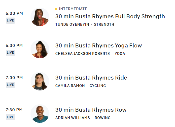 New Peloton Artist Series Busta Rhymes The Clip Out