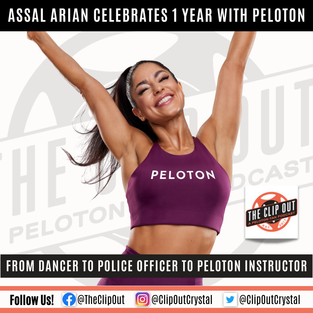 Assal Arian celebrates one year with Peloton - from dancer to police officer to peloton strength training instructor