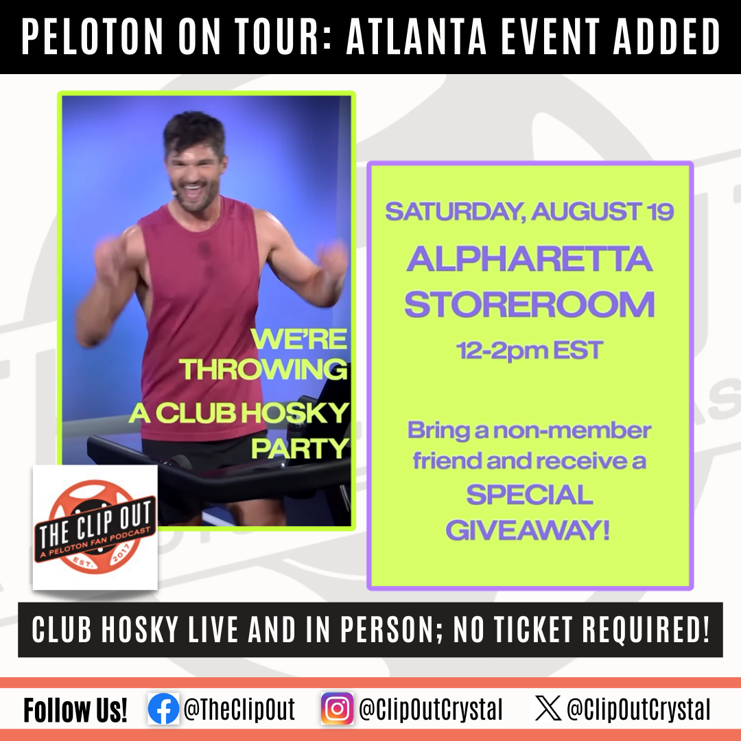 Peloton on Tour: Atlanta Event Added - Club Hosky live and in person - no ticket required!