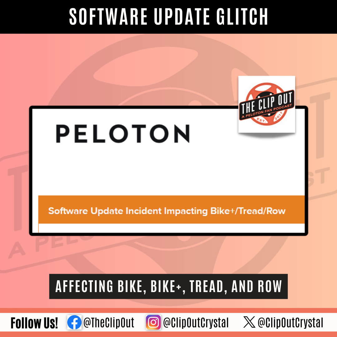 Peloton Glitch Following Update on Bike Bike Tread and Row