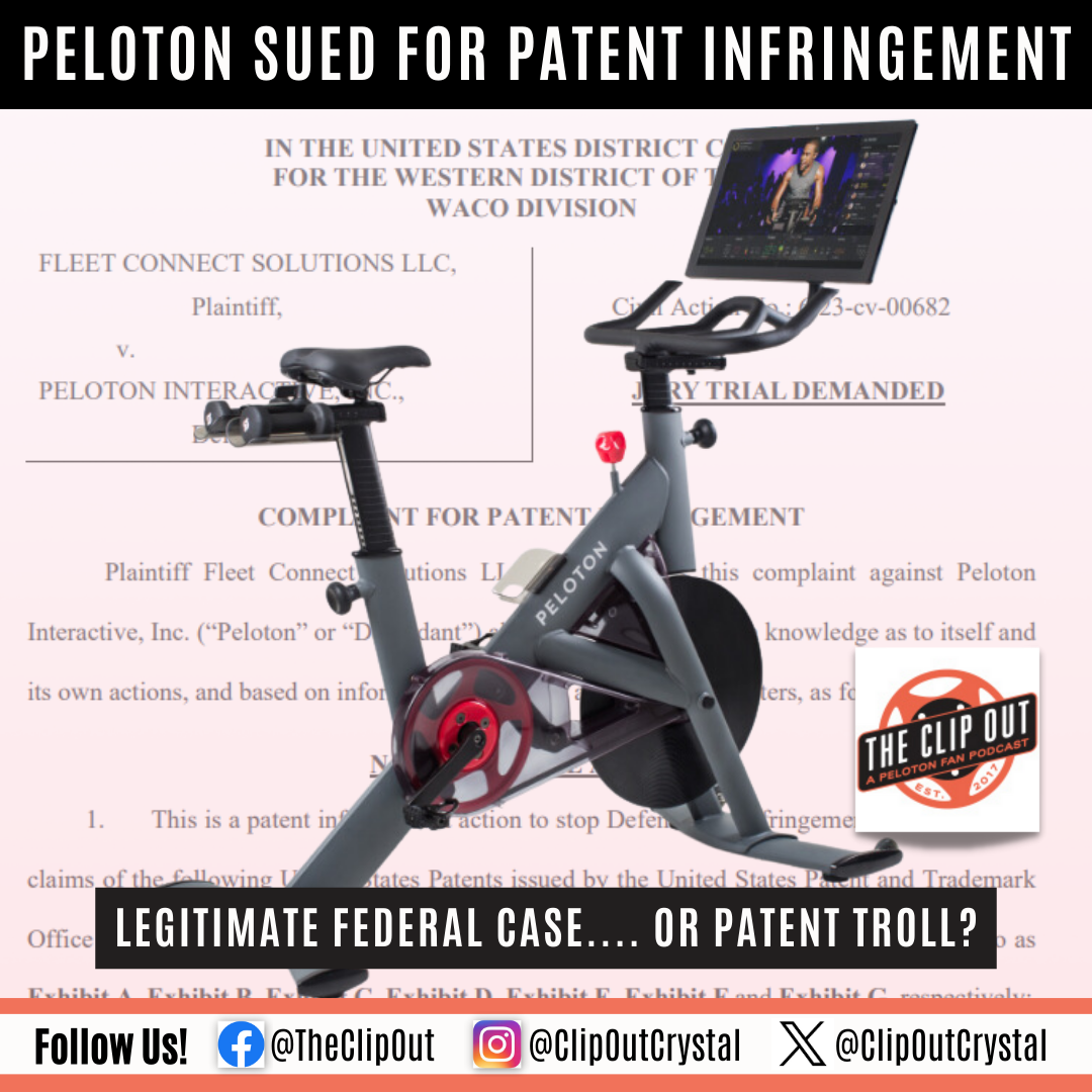 Peloton sued for patent infringement. Peloton Patent Lawsuit details.