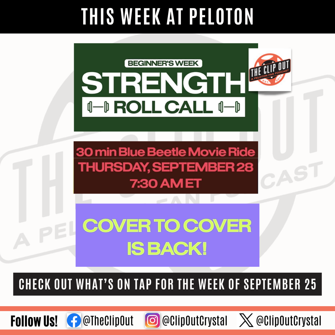 This week at Peloton. Weekly class updates.