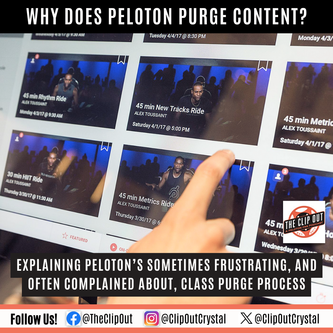 Why does Peloton purge content