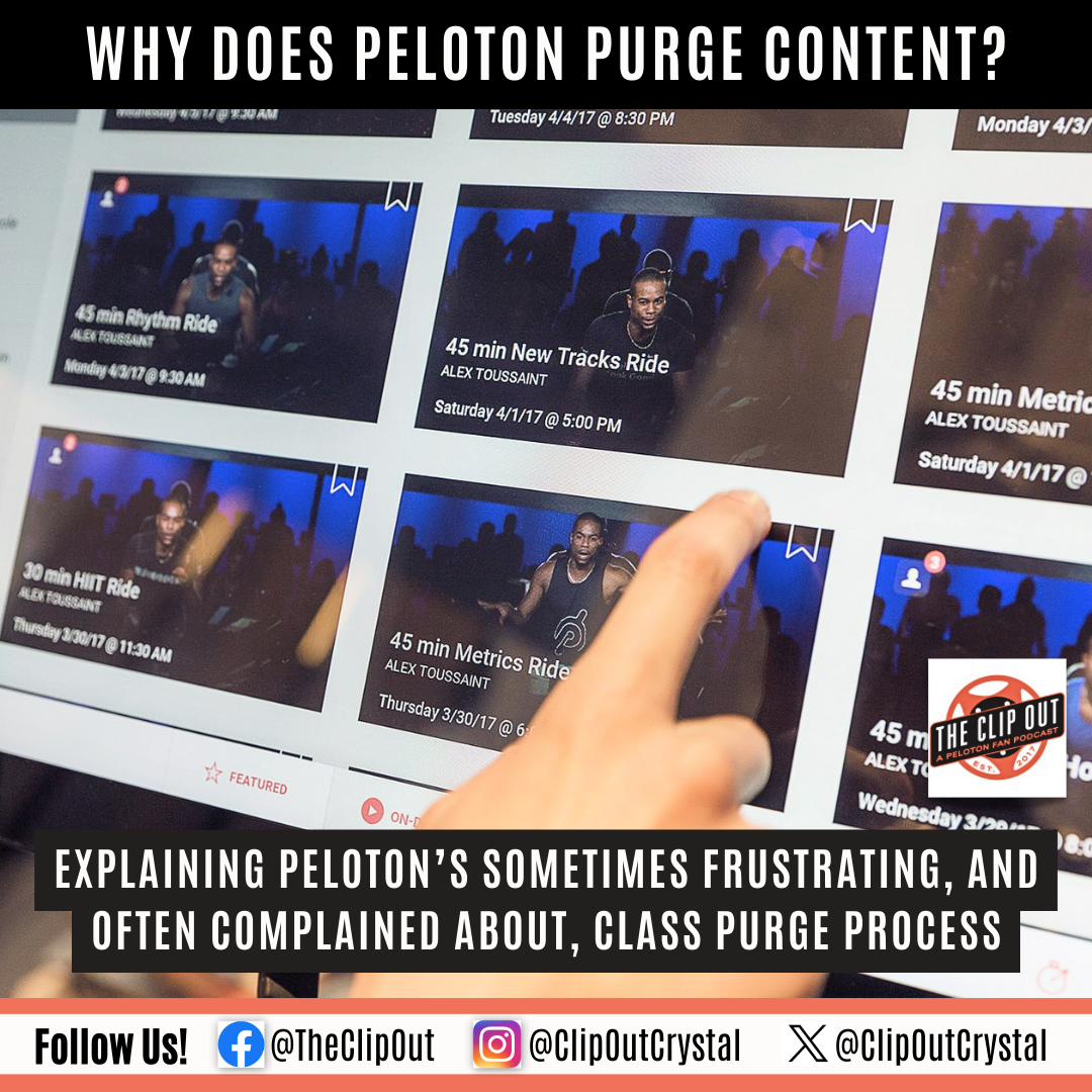 This week's class purge saw Peloton remove the majority of classes