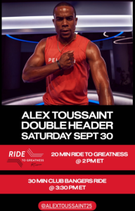 Alex Toussaint Doubleheader Peloton release