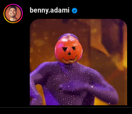 Benny's comment on Matty's Halloween IG post