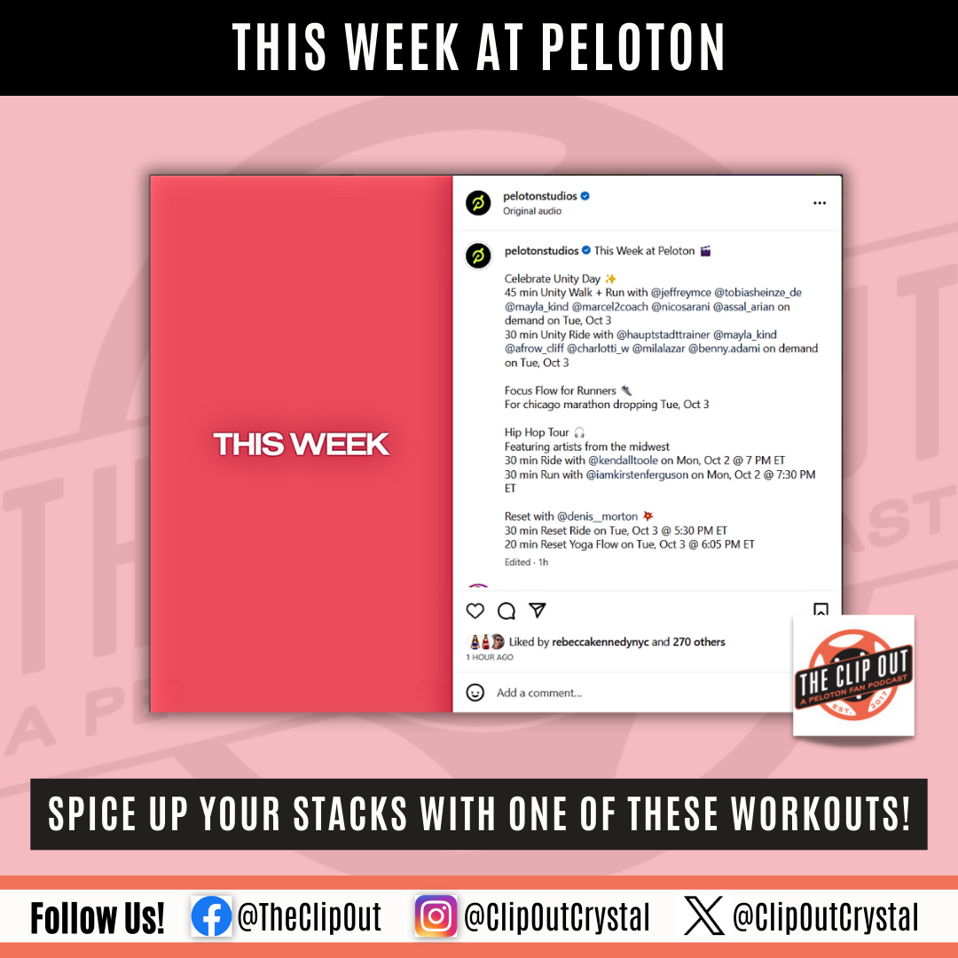 Check Out What Peloton Has on Tap This Week - The Clip Out