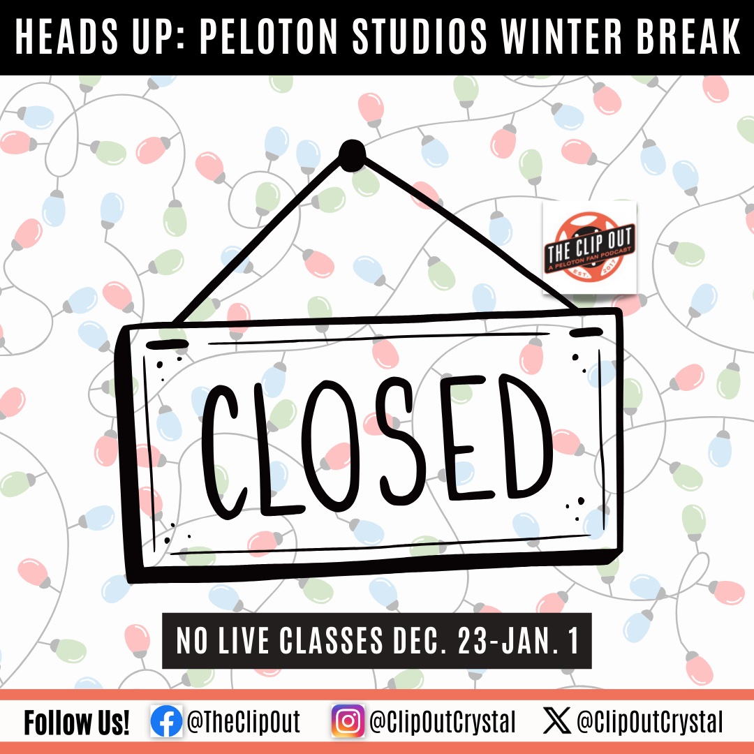 Peloton Studios in New York and London will be closed from Dec. 23 to Jan. 1.