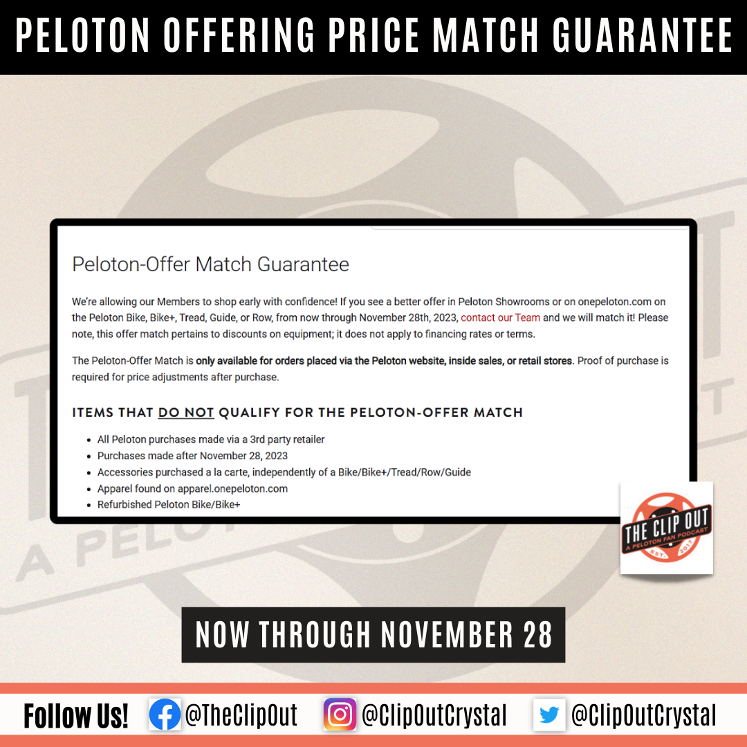 Peloton Offering Price Match Guarantee Through November 28