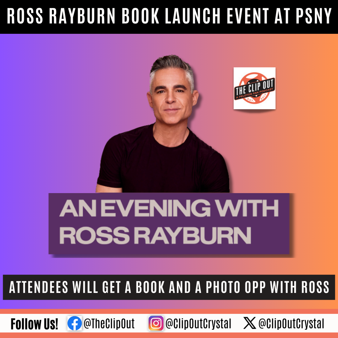 A book launch event for Ross Rayburn's book will be held at Peloton Studios New York.