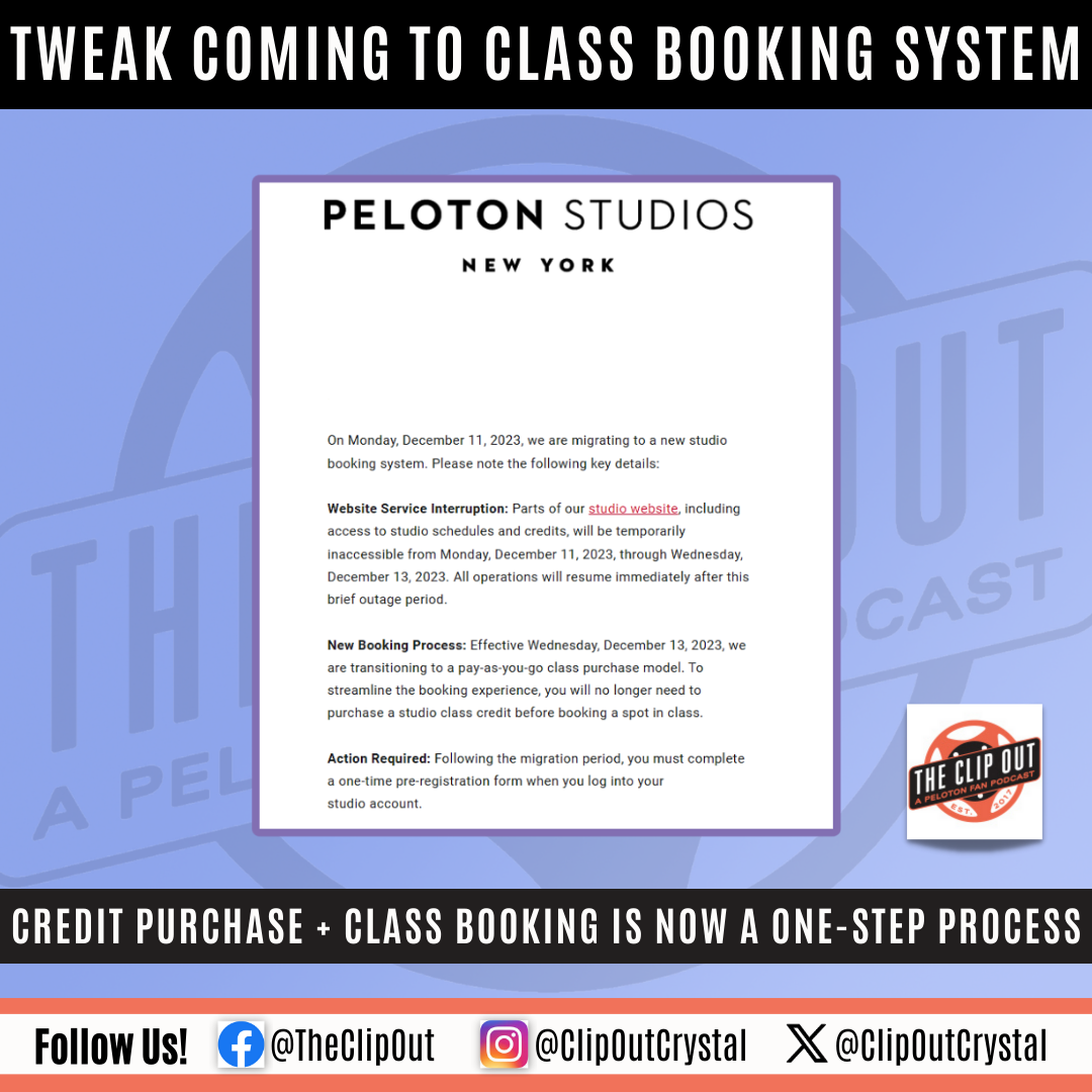 Tweaks coming to Peloton class booking system.