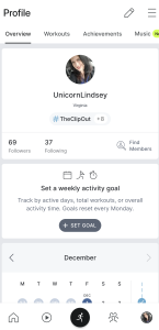 Profile Page Activity Tracker