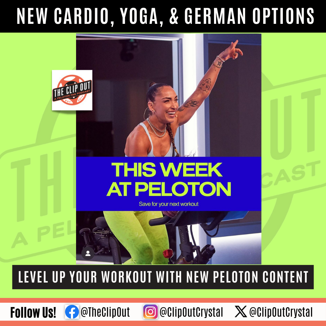 new yoga, low impact cardio, strength benchmark, and more at Peloton this week.