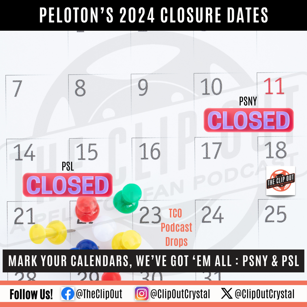 Peloton studio closure dates 2024