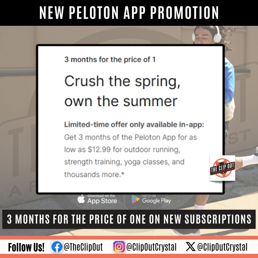 New Peloton App Promotion - 3 Months For the Price of 1!