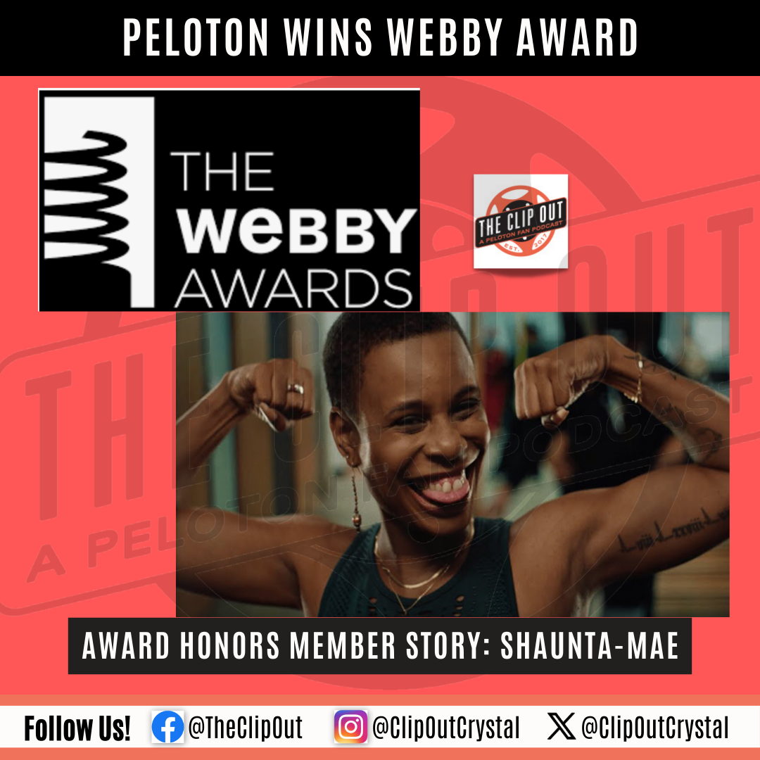Peloton wins a Webby Award in the Health & Wellness category.