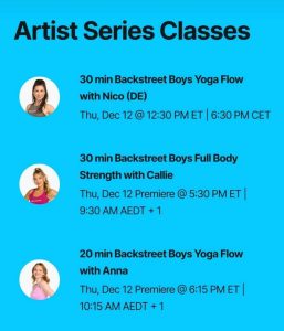 Peloton Yoga and Strength Classes for Backstreet Boys Artist Series