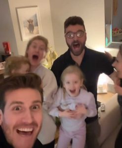 Bradley Rose's baby announcement - A screenshot of family members' reactions to Bradley Rose sharing his baby news. 