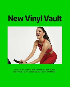 New Vinyl Vault. Sweat to the classics with Hannah in a new 30 minute Vinyl Vault ride, Friday, January 31 at 6:30am ET. 