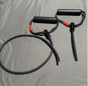 An image of Peloton resistance bands that were purchased at TJ Maxx that later snapped in half