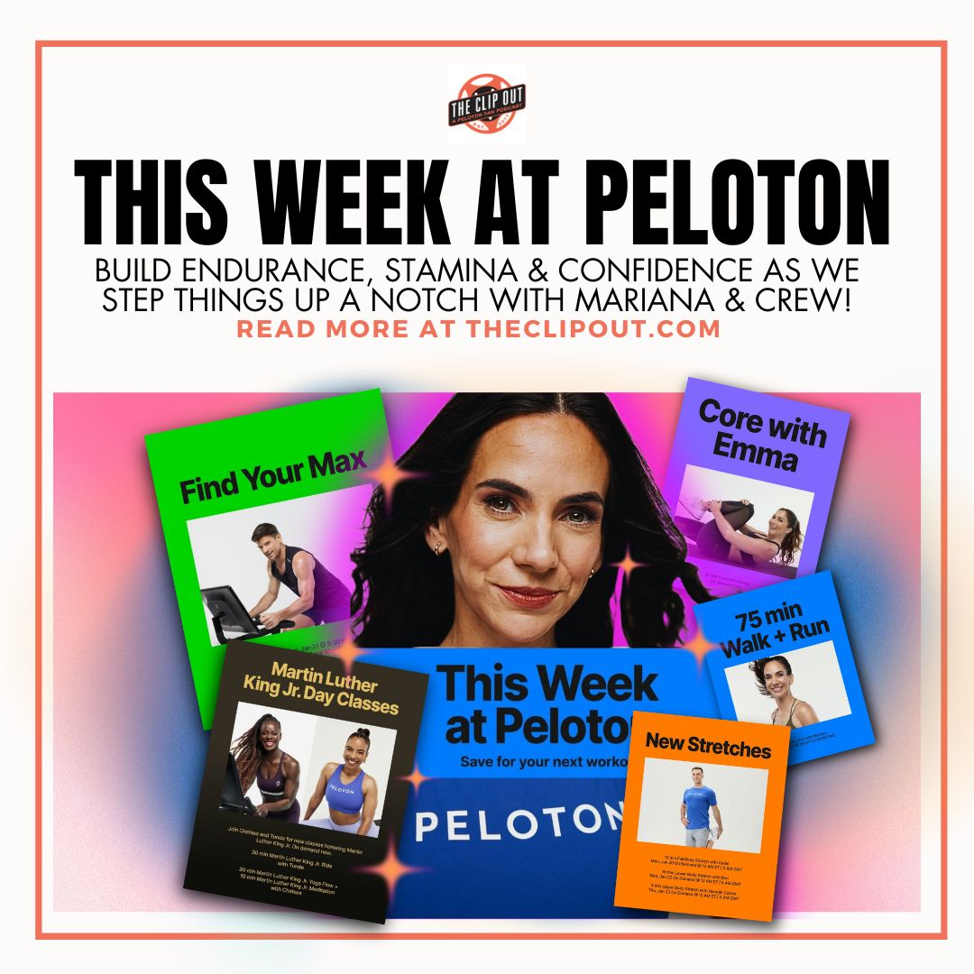 This Week at Peloton. Build endurance, stamina & confidence as we step things up a notch with Mariana & crew!