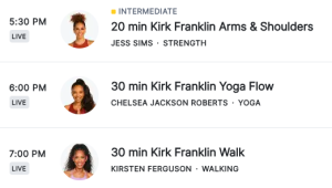 Peloton Class Kirk Franklin Live Stack