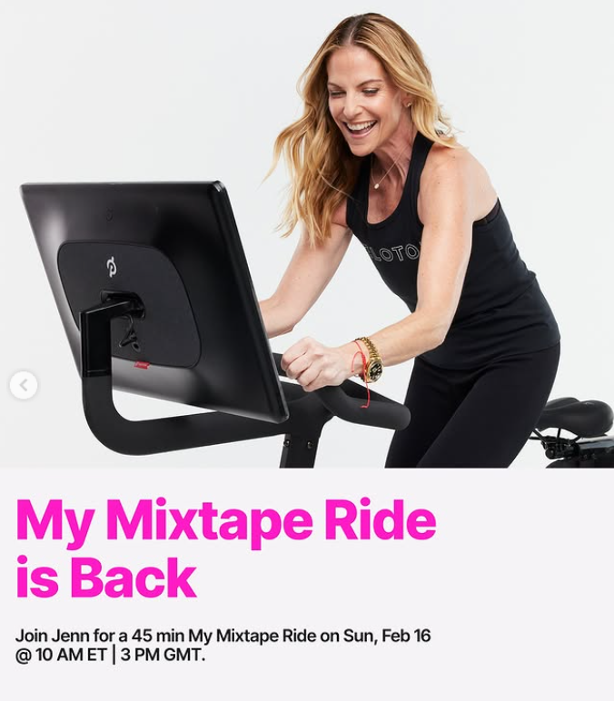 My Mixtape Ride is back. Join Jenn for a 45 min My Mixtape Ride on Sun, Feb 16 @ 10am ET /3pm GMT