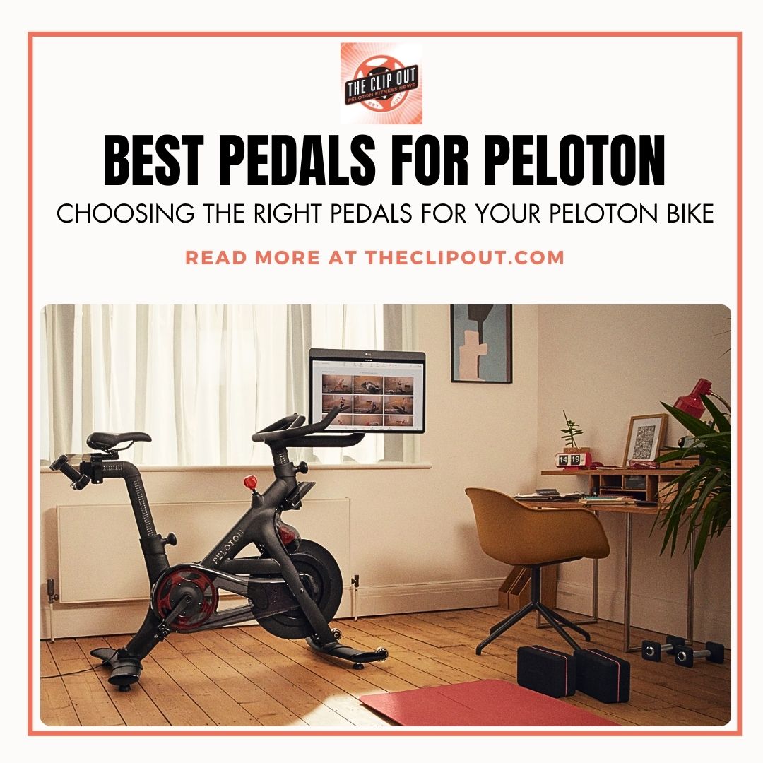 Best pedals for Peloton. Choosing the right pedals for your Peloton Bike. Read more at theclipout.com. Image of a Peloton Bike+ in a living room under a sunlit window.