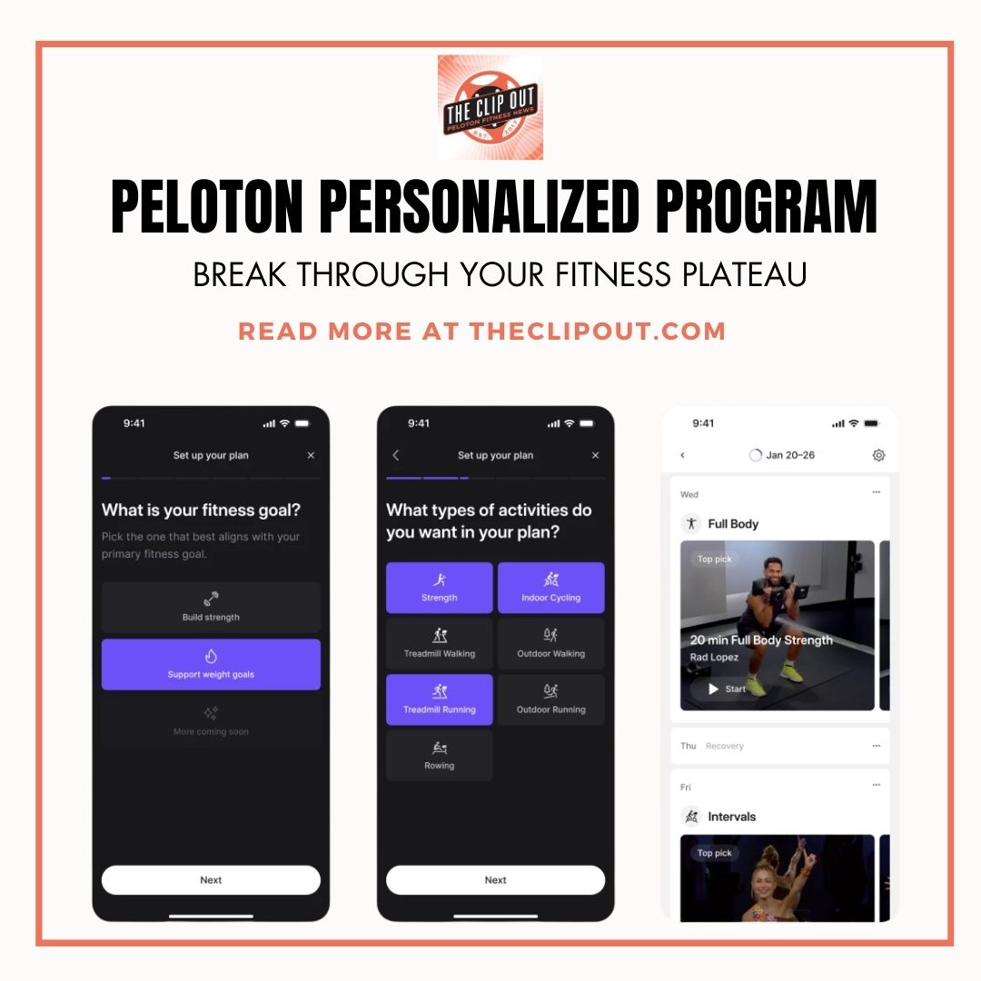 Break Through Your Fitness Plateau. Read more at theclipout.com. Screenshot of the Personalized Programs now offered on the Peloton app.