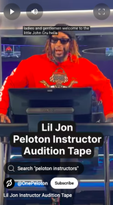 Lil Jon auditions to be a Peloton trainer