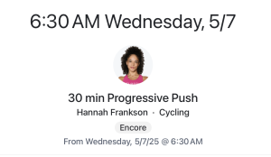 Hannah Progressive Push Bike class