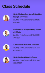 Mother's Day classes 2