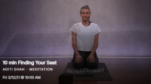 Unique Peloton Meditations 10 minute find your seat class with aditi shah