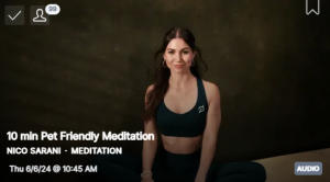 Unique Peloton Meditations. 10 minute Pet friendly meditation with Nico Sarani. 
