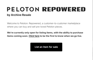 Used Peloton Equipment. Welcome to Peloton: Repowered, a customer-to-customer marketplace where you can buy and sell pre-loved Peloton pieces. We're currently only open for listing items, with the ability to purchase items coming soon. to be the first to know when we go live.