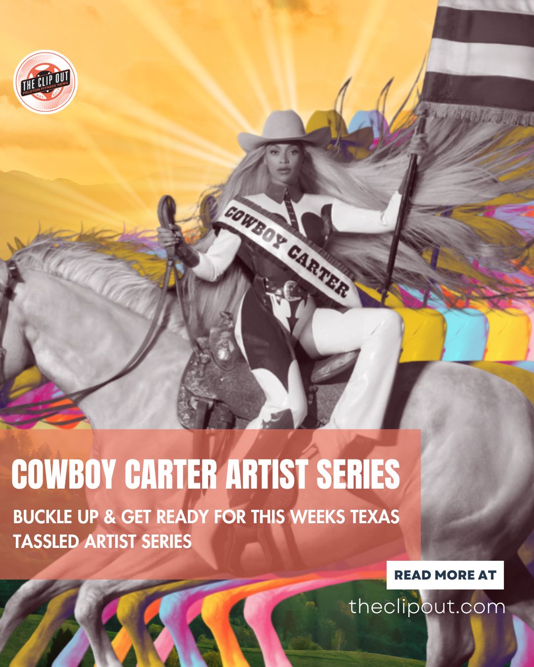 Cowboy Carter Artist Series. BUCKLE UP & GET READY FOR THIS WEEKS TEXAS TASSLED ARTIST SERIES read more at theclipout.com
