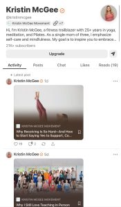 Former Instructor Kristin McGee Substack
