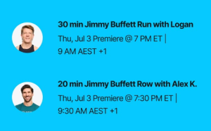 Jimmy Buffett Artist Series Classes with a Run with Logan Aldridge and a Row with Alex Karwoski