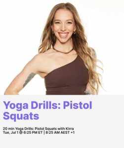 pistol squats this week at Peloton