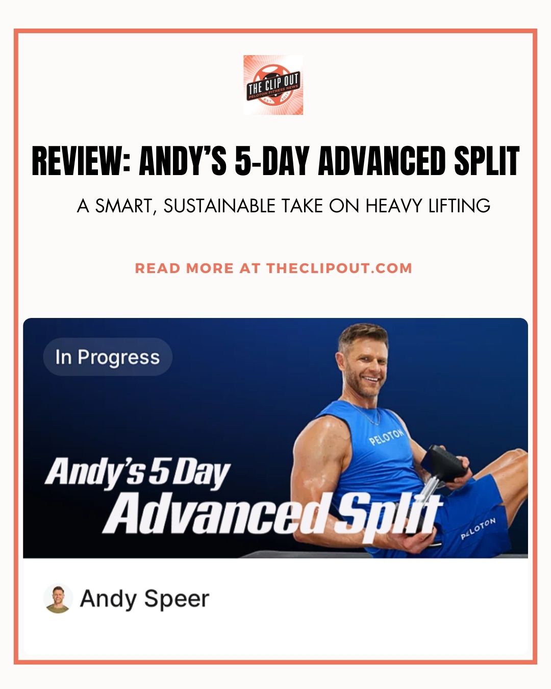 Andy Speer 5-Day Advanced Split. Review: Andy's 5-Day Advanced Split. A SMART, SUSTAINABLE TAKE ON HEAVY LIFTING. read more at theclipout.com