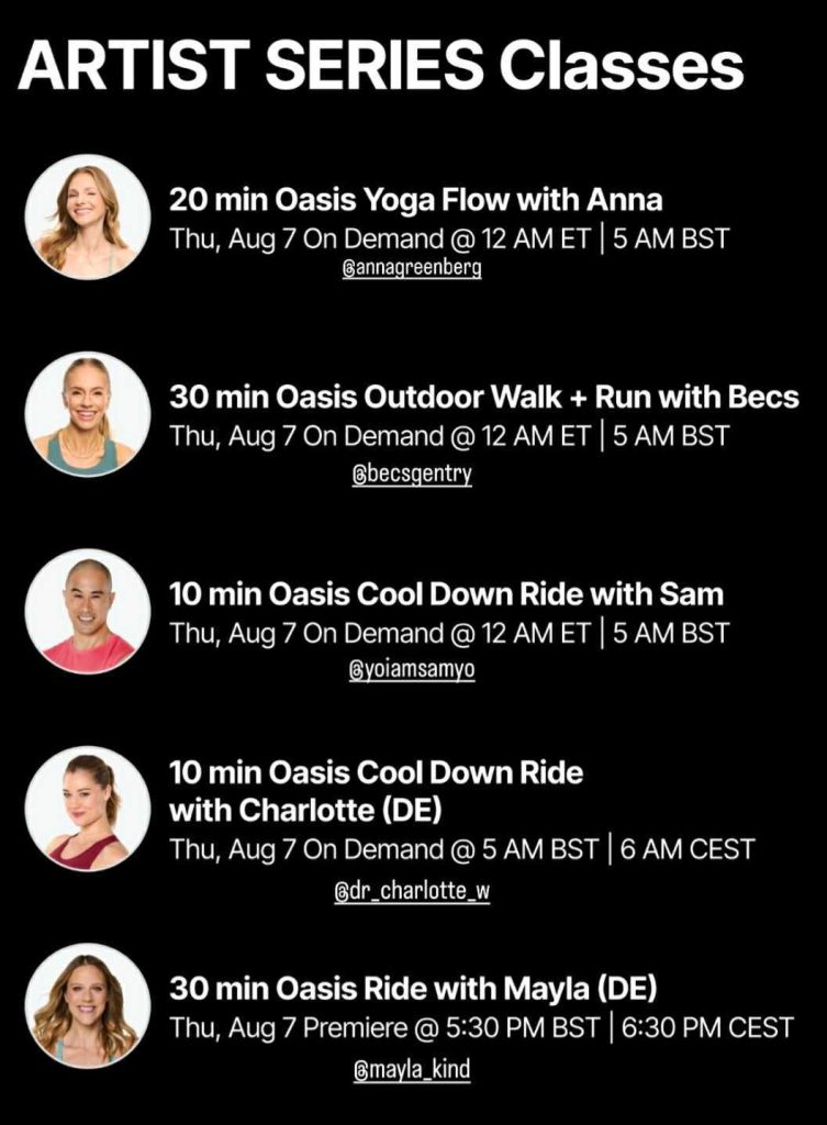 Oasis artist series class lineup