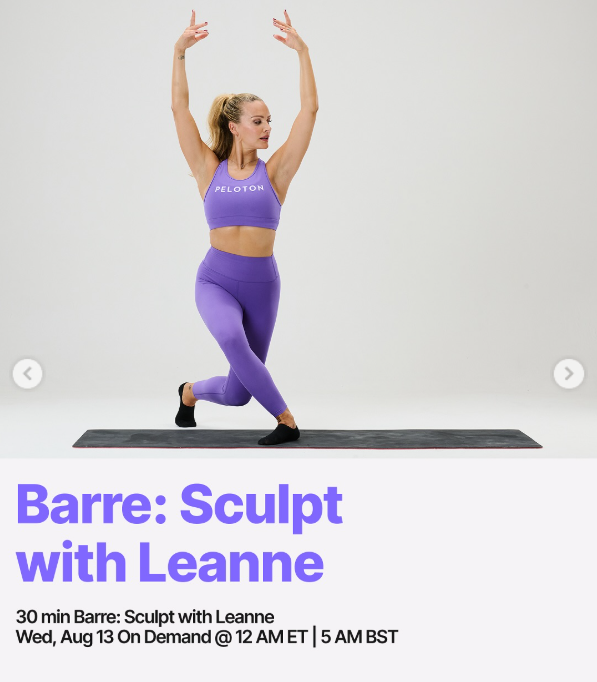 peloton highlighted classes selena Barre: Sculpt with Leanne
