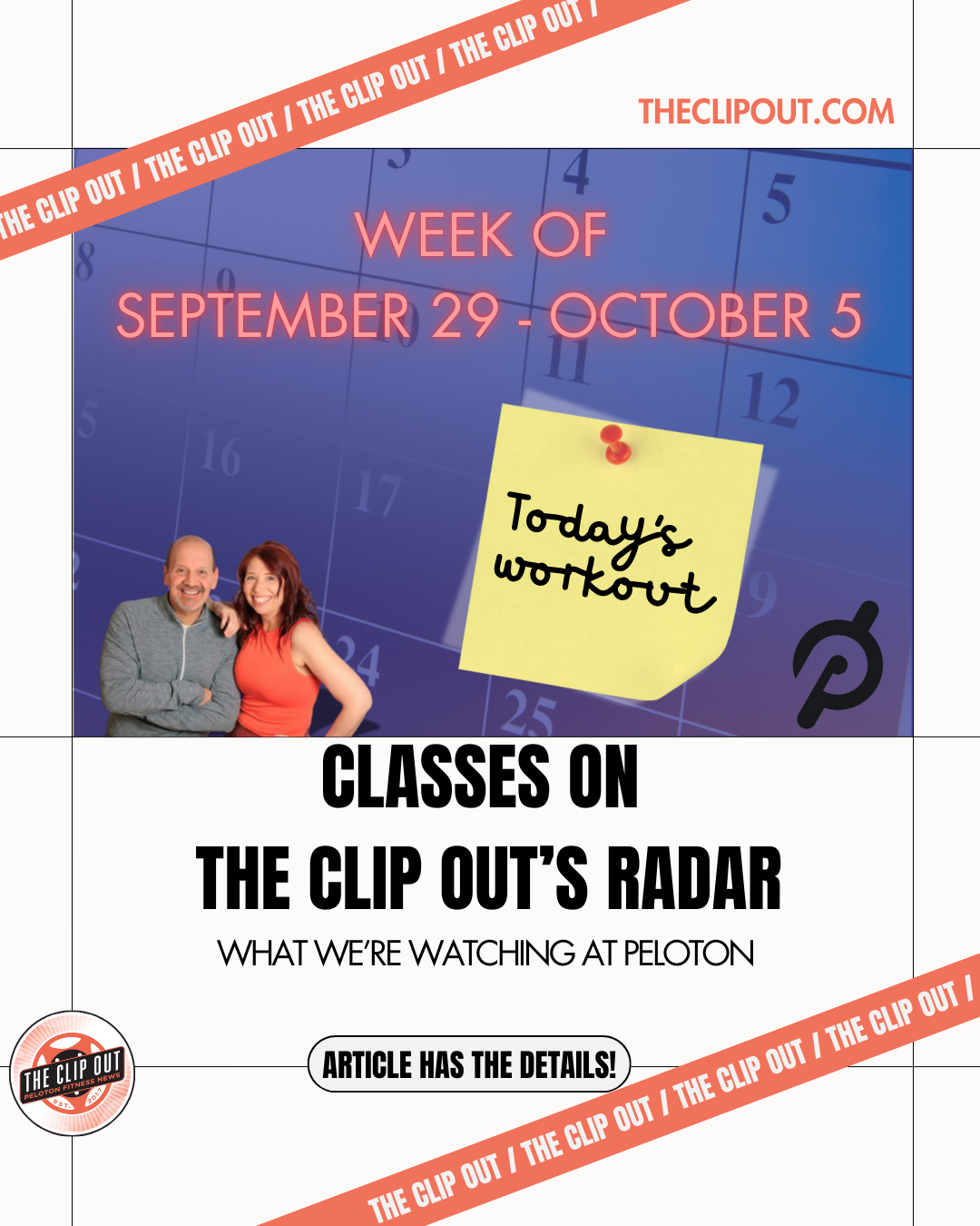On Our Peloton Radar Sept 29 - Oct 5, 2025