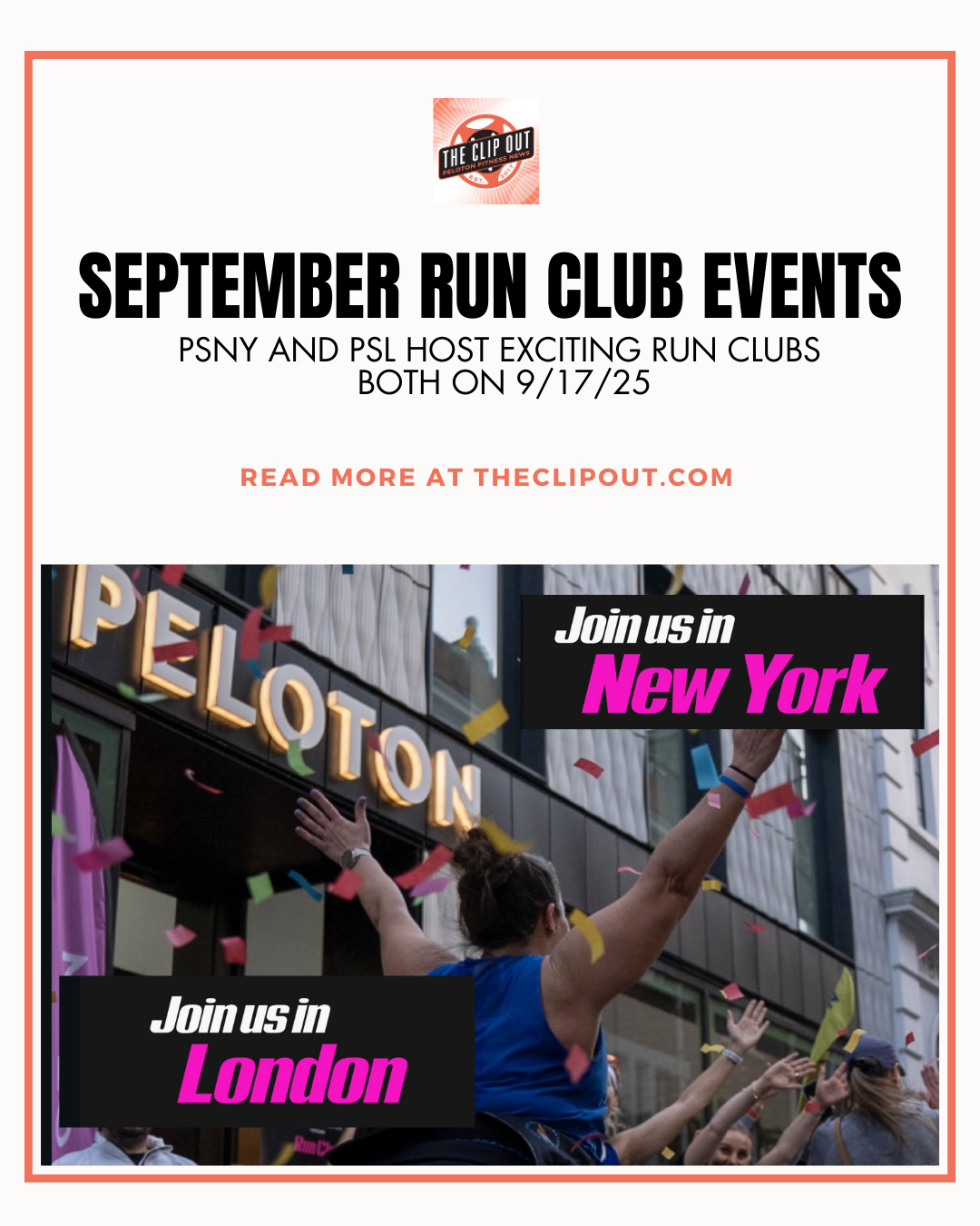 September Run Club Events at PSNY and PSL