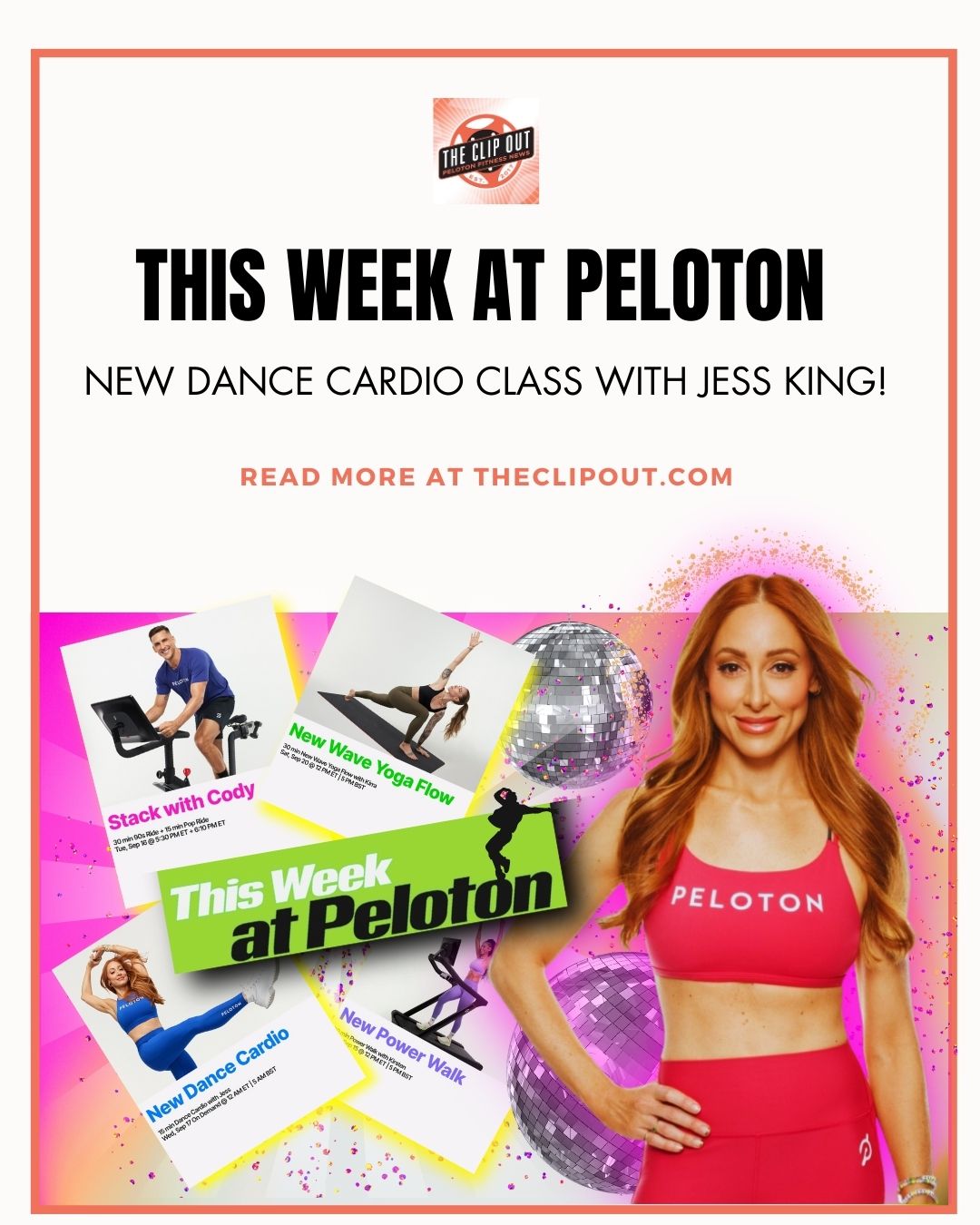 This week at peloton. New Dance Cardio with Jess King. Read more at theclipout.com