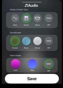 Peloton's Breathwrk app audio
